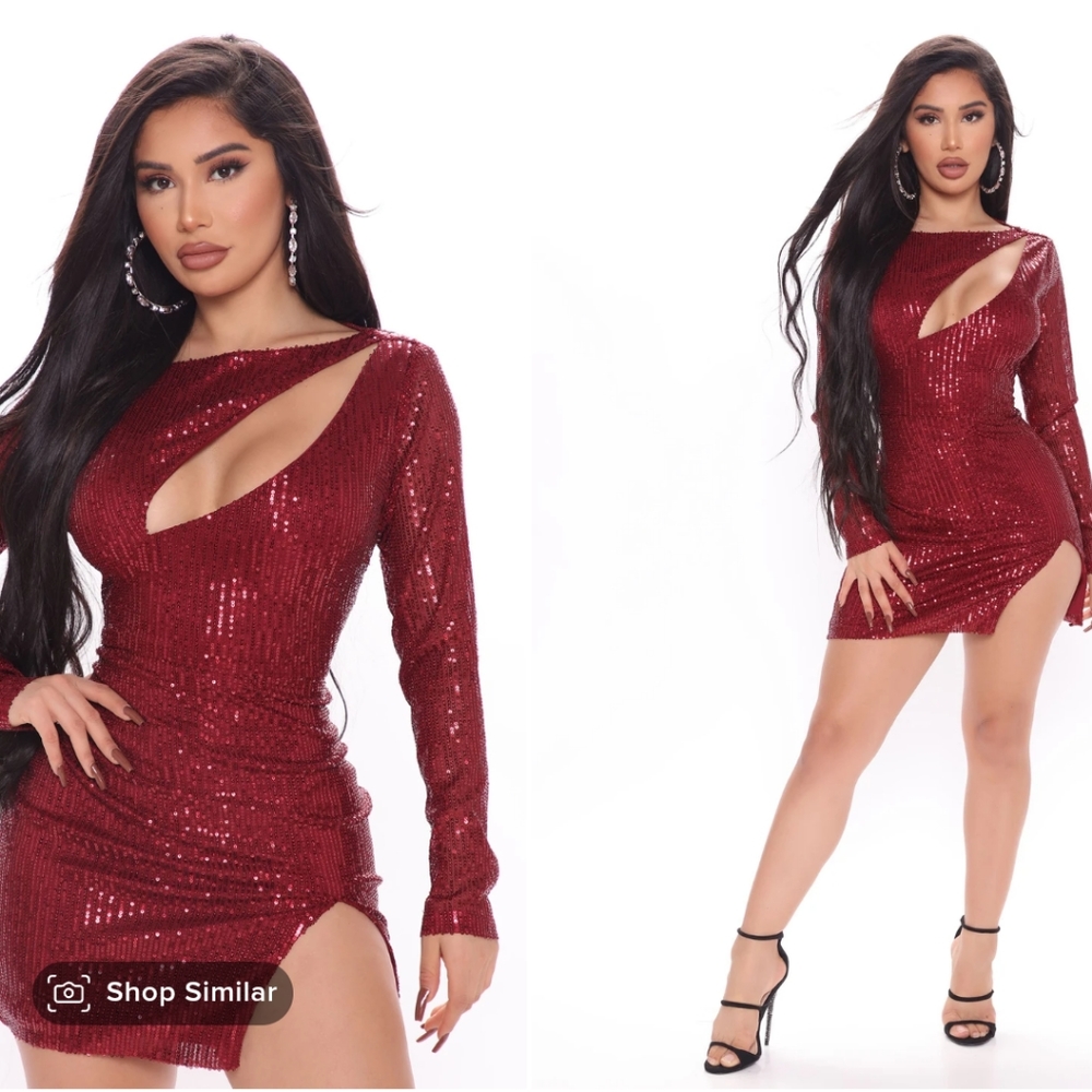 Burgandy sequin dress